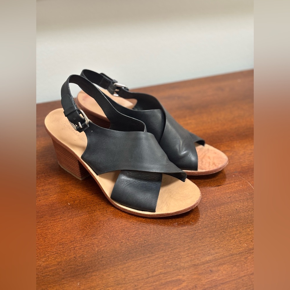 Loeffler Randall Black Leather Block Heel Sandals – Quiet Luxury – Size 9